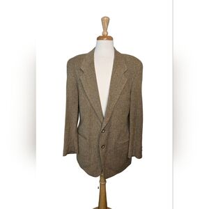 Vtg Country Road Australia Wool Blend Herringbone Tweed Blazer Jacket 40R